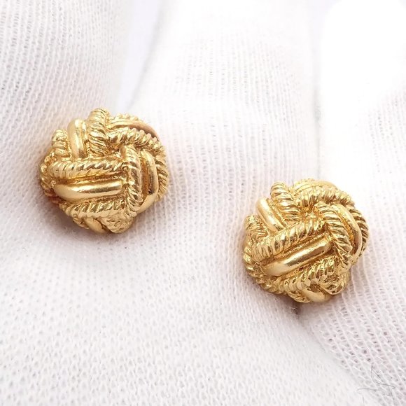 Rare! Vintage Tiffany & Co. 18k Yellow Gold Schlumberger Rope Knot Cufflinks - Picture 10 of 11